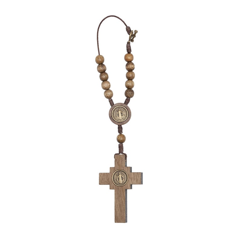 Intercession Car Rearview Mirror Rosary (St Benedict) - Image 2